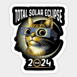 Solar Eclipse 2024 Shirt Total Eclipse April 8th 2024 Cat Sticker